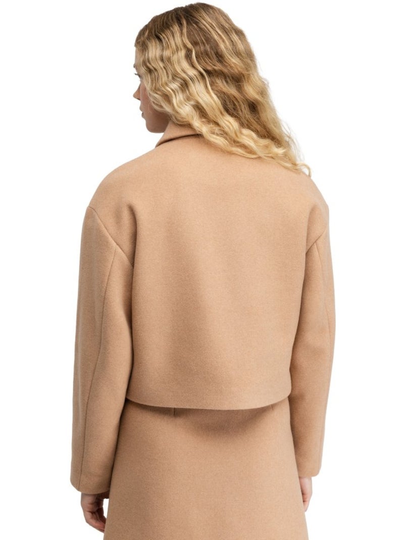 Chaqueta corta lana mujer mujer strodet-w sand Beige - Kiabi