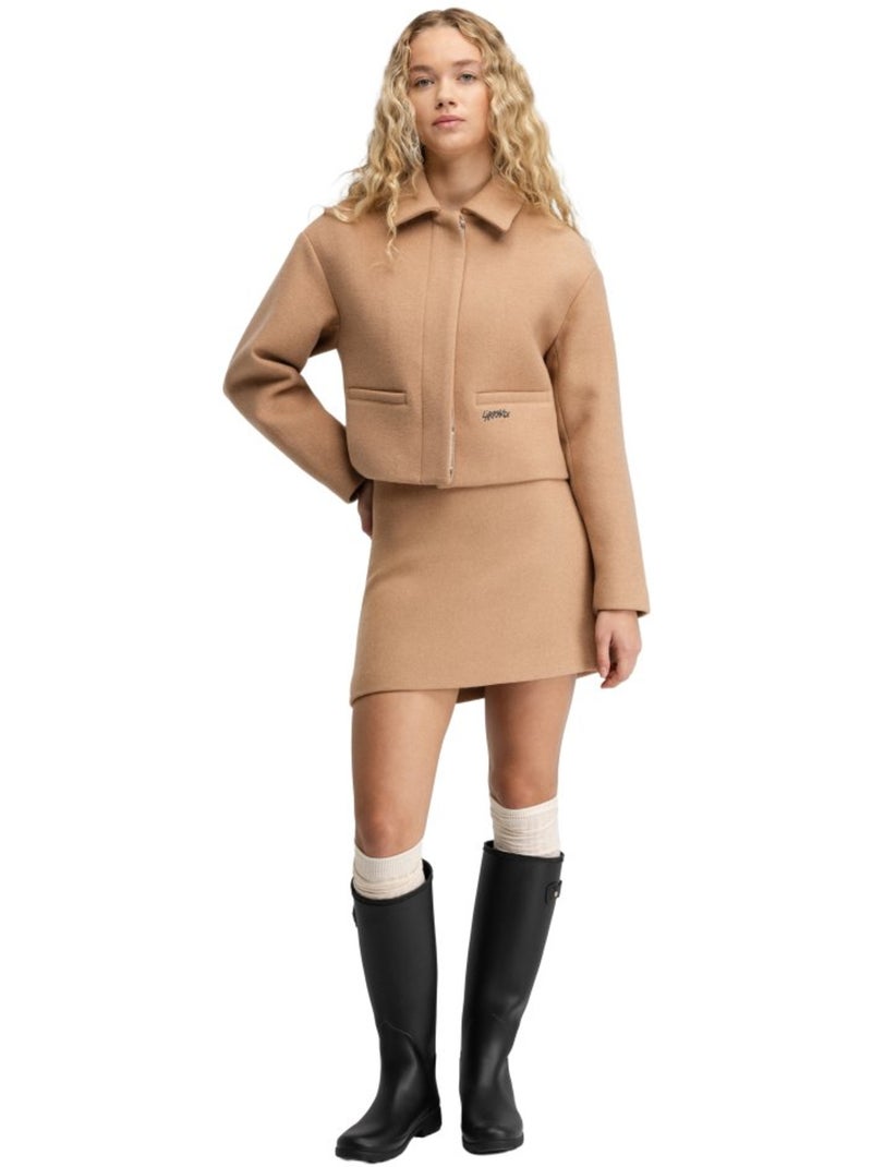 Chaqueta corta lana mujer mujer strodet-w sand Beige - Kiabi