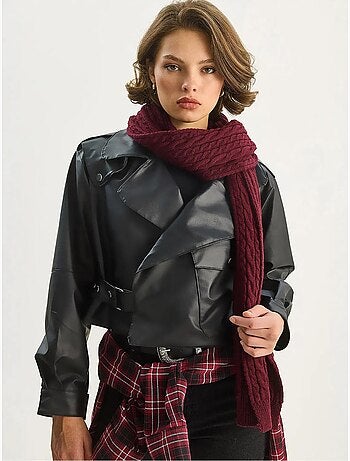 Chaqueta corta oversize de piel sintética lucci