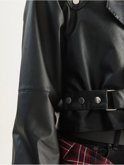Chaqueta corta oversize de piel sintética lucci - Kiabi