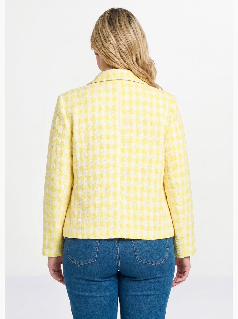 Chaqueta corta pata de gallo - Afibel Blanco Amarillo - Kiabi