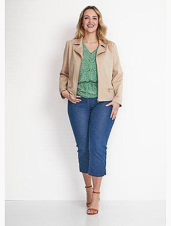 Chaqueta corta recta con cremallera de punto Milano - AFIBEL