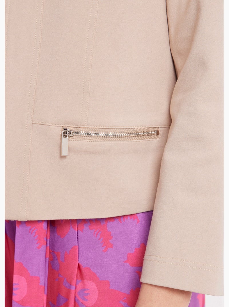 Chaqueta corta recta con cremallera de punto Milano - AFIBEL Beige - Kiabi
