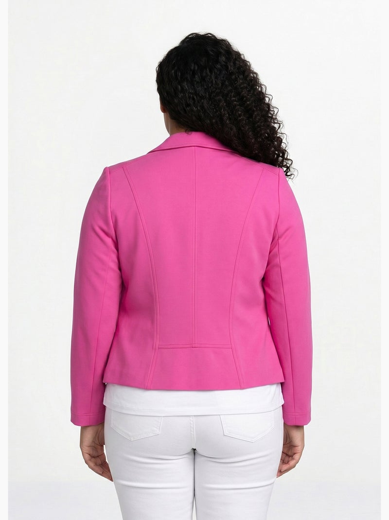 Chaqueta corta recta con cremallera de punto Milano - AFIBEL Rosa - Kiabi