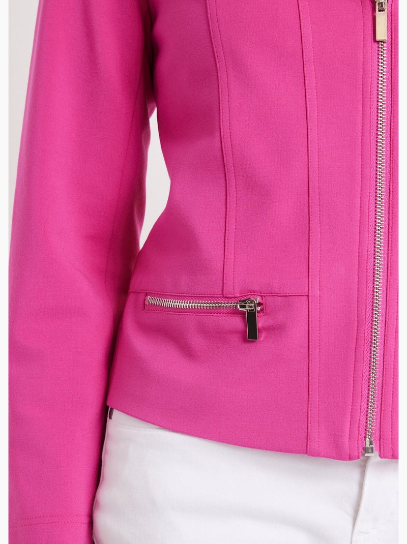 Chaqueta corta recta con cremallera de punto Milano - AFIBEL Rosa fucsia - Kiabi