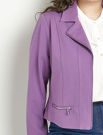 Chaqueta corta recta con cremallera de punto Milano - AFIBEL