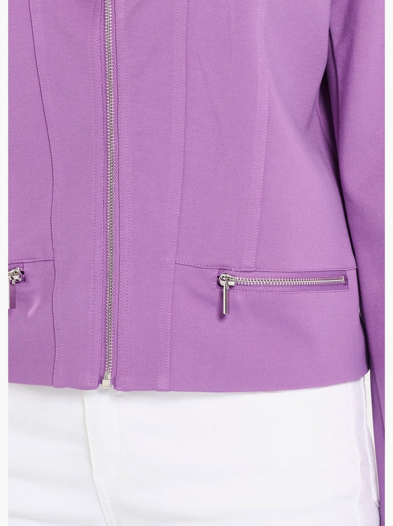 Chaqueta corta recta con cremallera de punto Milano - AFIBEL Violeta - Kiabi