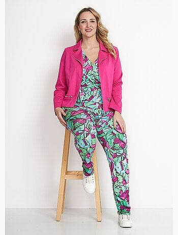 Chaqueta corta recta con cremallera de punto Milano