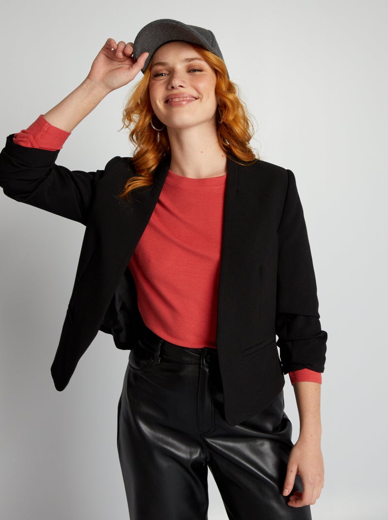 Chaqueta corta tipo blazer NEGRO - Kiabi