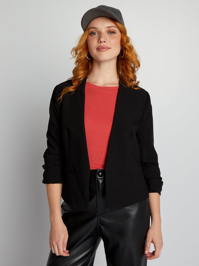 Chaqueta corta tipo blazer NEGRO - Kiabi