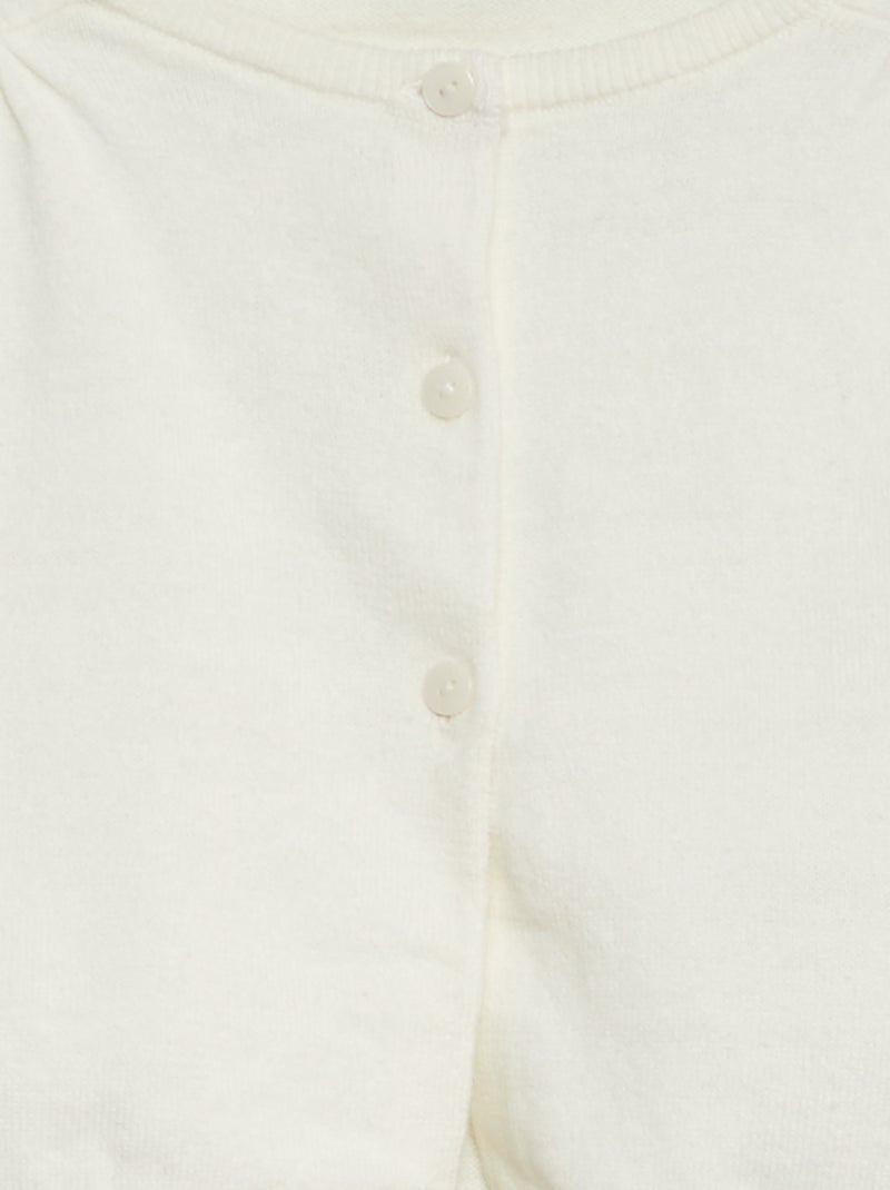 Chaqueta corta tipo bolero de canalé BLANCO - Kiabi