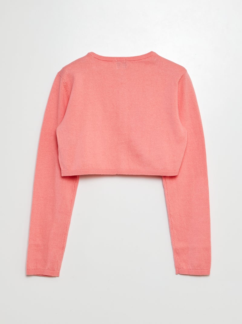 Chaqueta corta tipo bolero de canalé ROSA - Kiabi