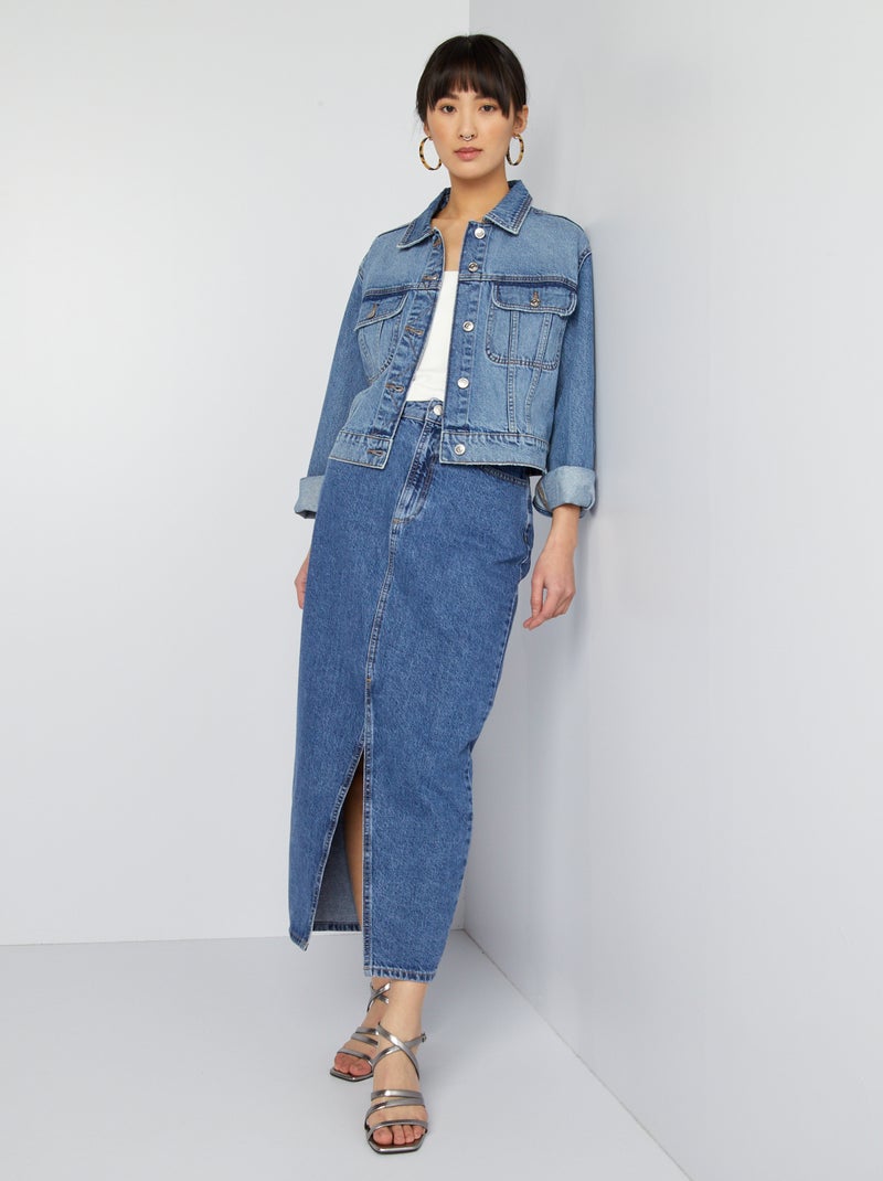 Chaqueta corta vaquera AZUL - Kiabi