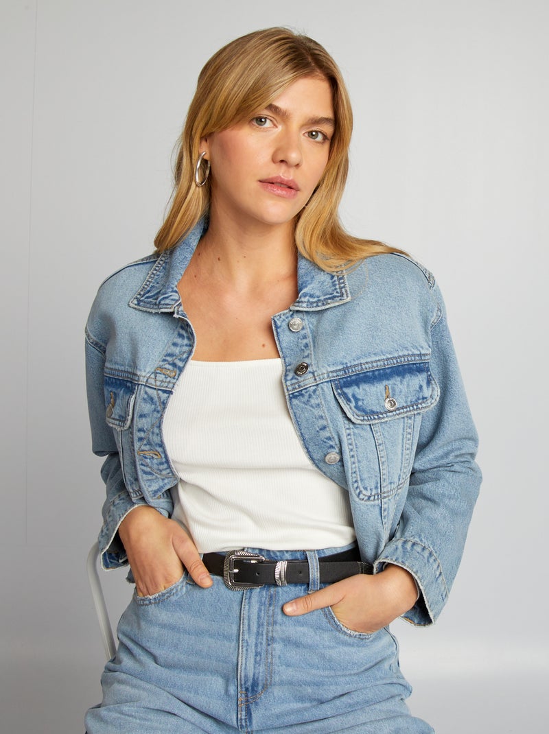 Chaqueta corta vaquera AZUL - Kiabi