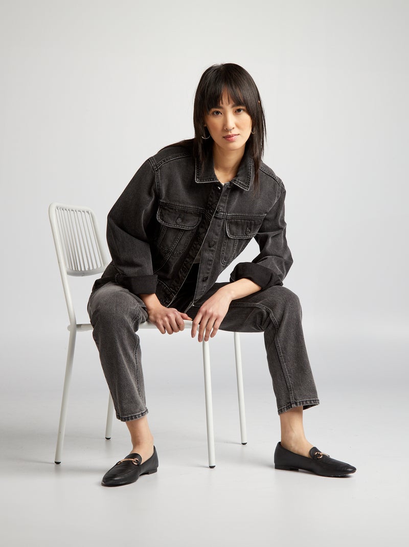 Chaqueta corta vaquera NEGRO - Kiabi