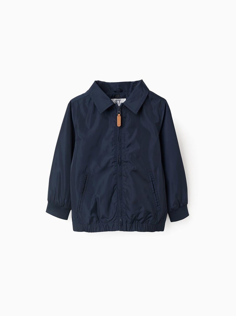 Chaqueta cortavientos con capucha desmontable Azul oscuro - Kiabi