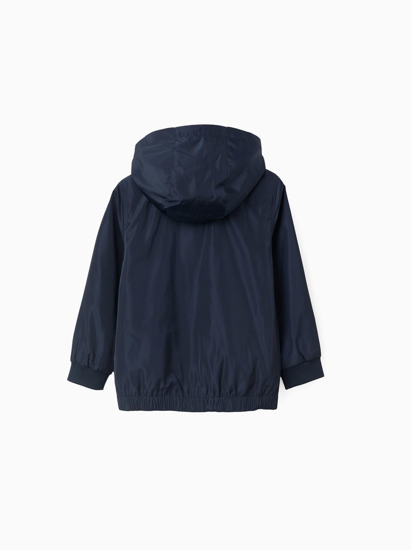 Chaqueta cortavientos con capucha desmontable Azul oscuro - Kiabi