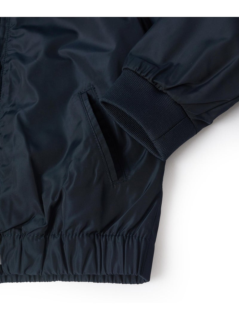 Chaqueta cortavientos con capucha desmontable Azul oscuro - Kiabi