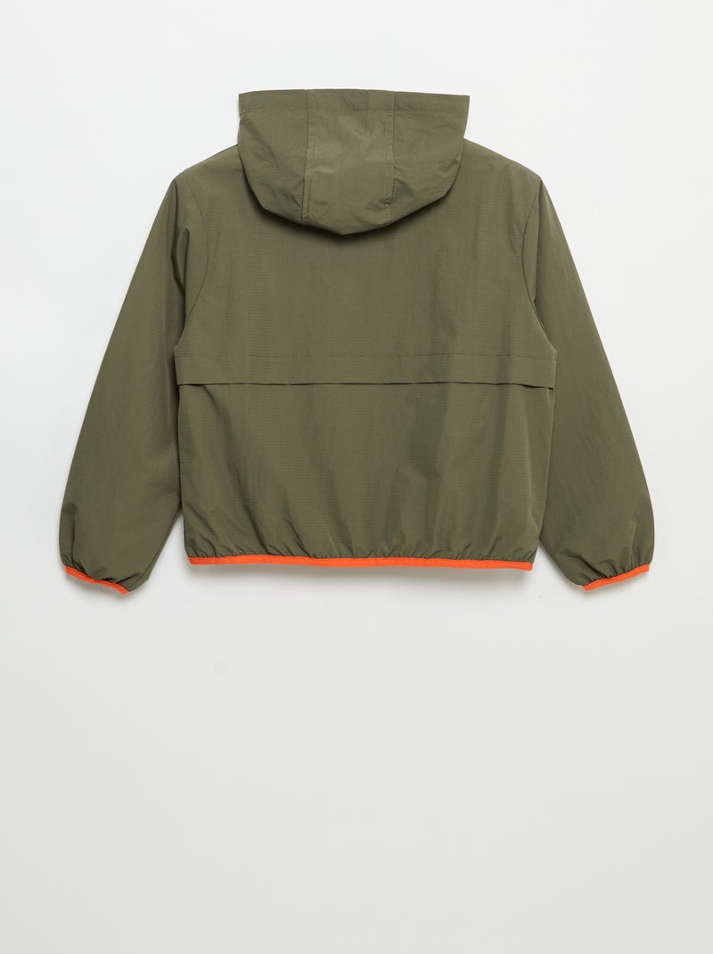 Chaqueta cortavientos con capucha Kaki - Kiabi