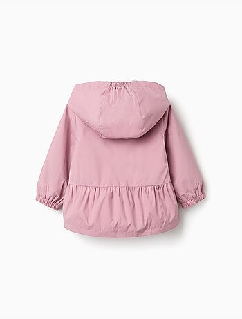Chaqueta cortavientos con capucha y volantes