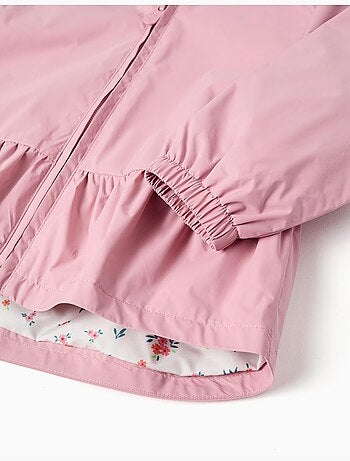 Chaqueta cortavientos con capucha y volantes
