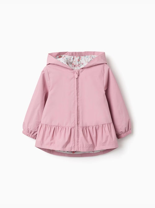 Chaqueta cortavientos con capucha y volantes - Kiabi