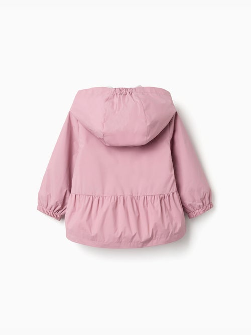 Chaqueta cortavientos con capucha y volantes - Kiabi