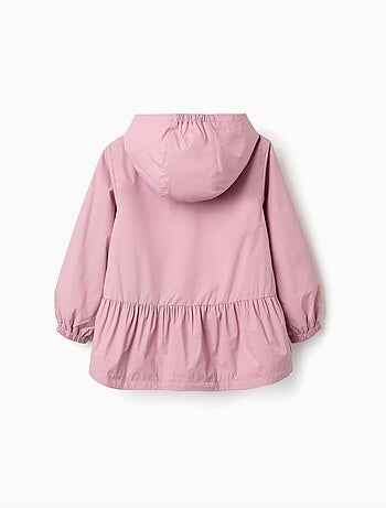 Chaqueta cortavientos con capucha y volantes