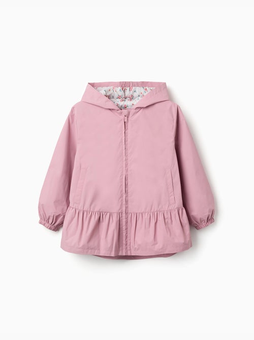 Chaqueta cortavientos con capucha y volantes - Kiabi