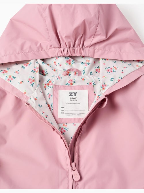 Chaqueta cortavientos con capucha y volantes - Kiabi