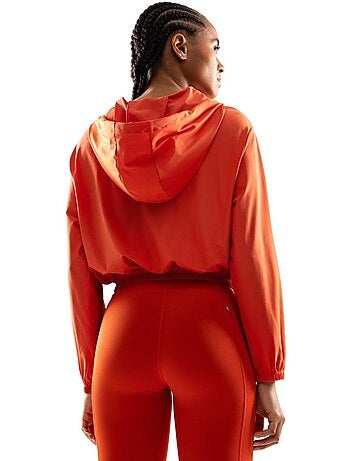 Chaqueta cortavientos crop ultraligera entrenamiento mujer fitness mujer biscayn