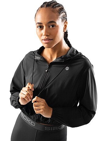 Chaqueta cortavientos crop ultraligera entrenamiento mujer fitness mujer pando