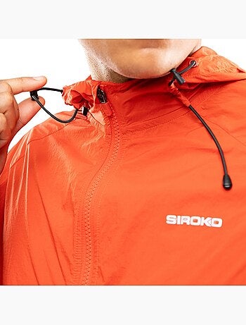 Chaqueta cortavientos running hombre fitness hombre bund brick