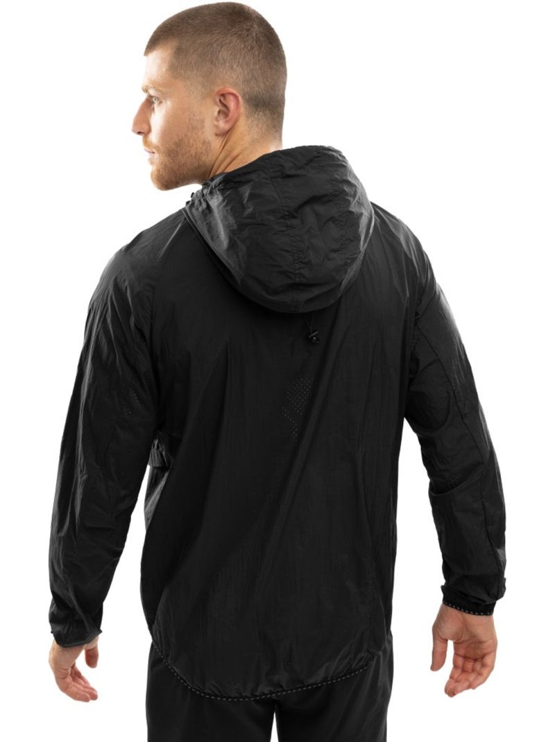 Chaqueta cortavientos running hombre fitness hombre bund Negro - Kiabi