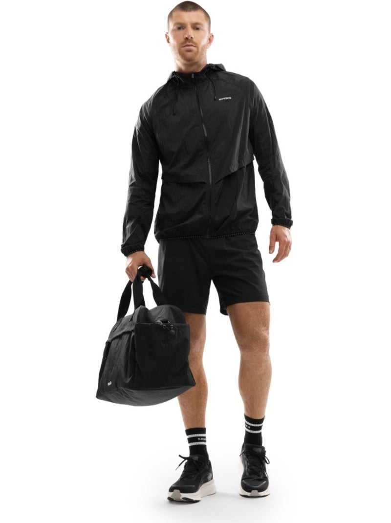 Chaqueta cortavientos running hombre fitness hombre bund Negro - Kiabi