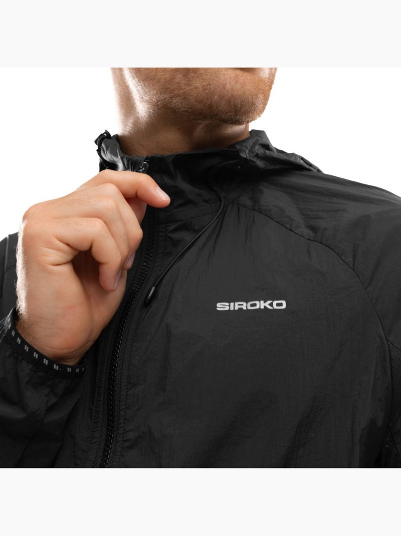 Chaqueta cortavientos running hombre fitness hombre bund Negro - Kiabi