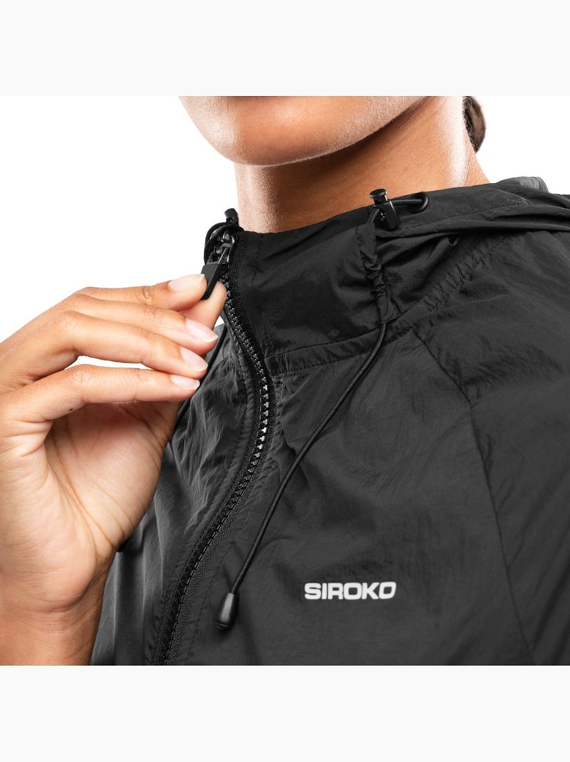 Chaqueta cortavientos running mujer fitness mujer alia Negro - Kiabi
