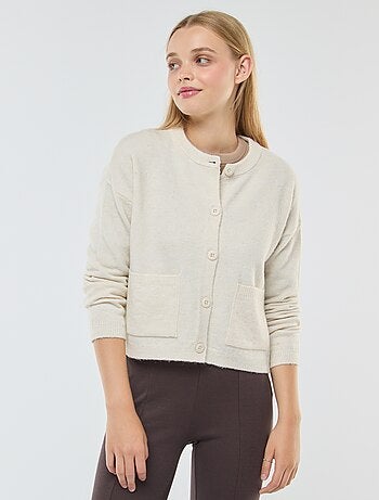 Chaqueta cropped de punto