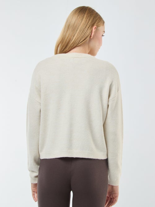 Chaqueta cropped de punto - Kiabi