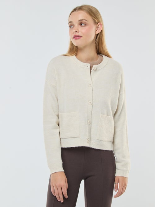 Chaqueta cropped de punto - Kiabi