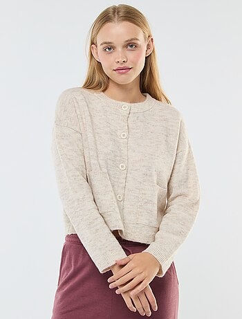 Chaqueta cropped de punto