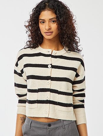 Chaqueta cropped de punto