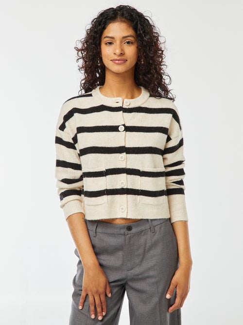 Chaqueta cropped de punto - Kiabi