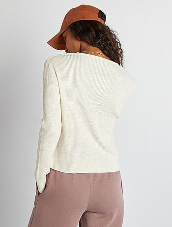 Chaqueta cropped de punto de canalé