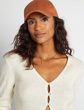 Chaqueta cropped de punto de canalé