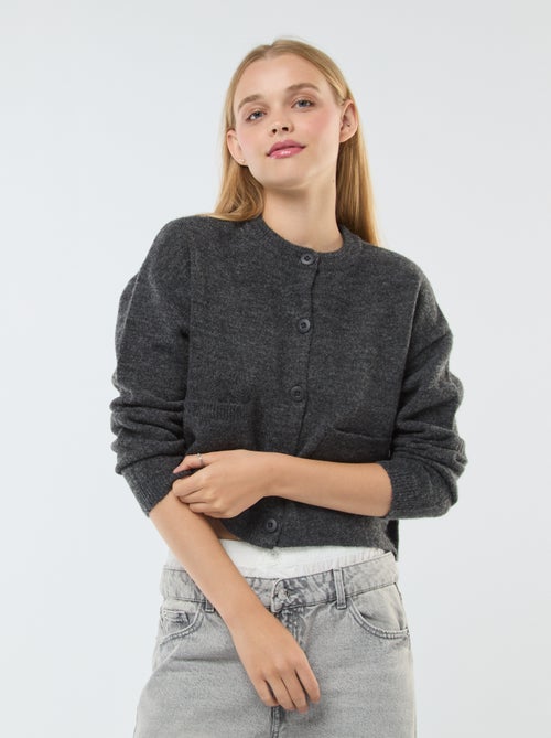 Chaqueta cropped de punto - Kiabi