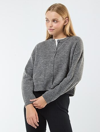 Chaqueta cropped de punto