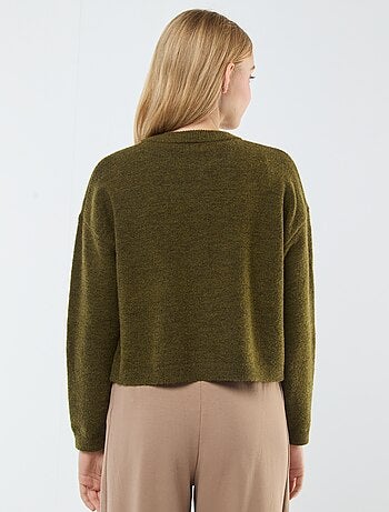 Chaqueta cropped de punto