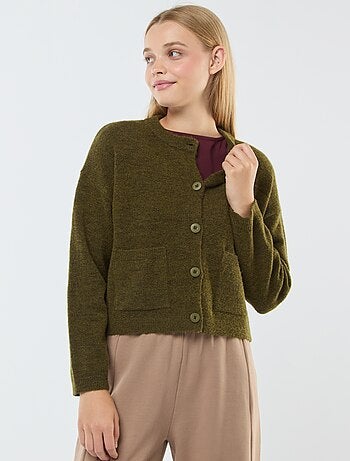 Chaqueta cropped de punto