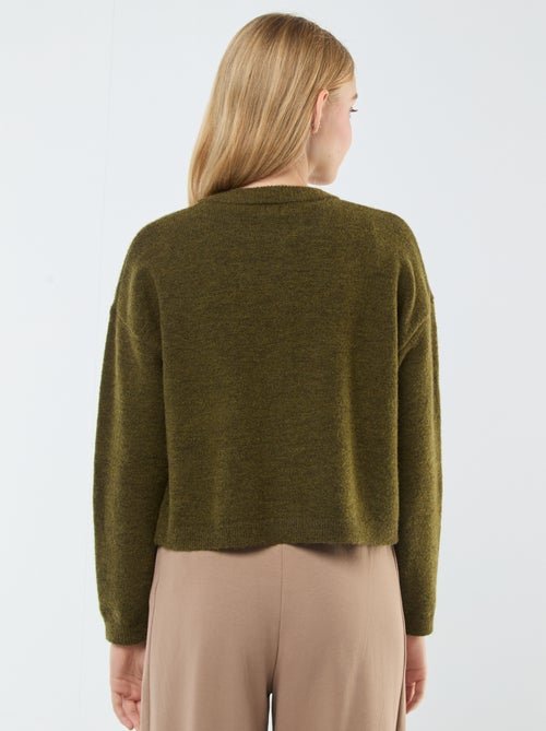 Chaqueta cropped de punto - Kiabi